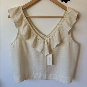 NWT Rylee + Cru Women’s Ruffled Crop Top / Ivory